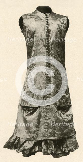 'Coat and full breeches of dark red flowered silk', 1681, (1937). Creator: Unknown.