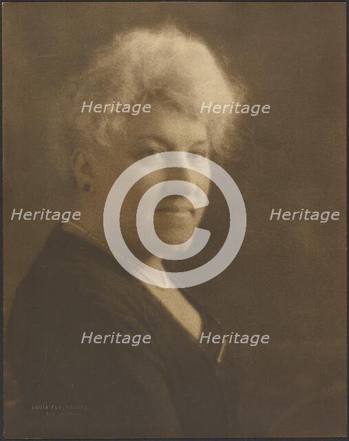 Portrait of a Woman with Pearls and Bar Pin, 1907-1924. Creator: Louis Fleckenstein.