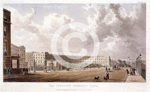 Portland Place, Marylebone, London, 1822. Artist: Anon