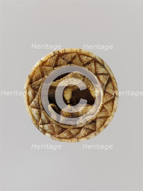 Game Piece with an Eagle Attacking a Hare, German, ca. 1100-1200. Creator: Unknown.