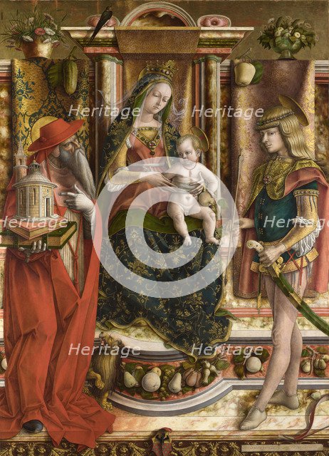 La Madonna della Rondine (The Madonna of the Swallow), after 1490. Artist: Crivelli, Carlo (c. 1435-c. 1495)