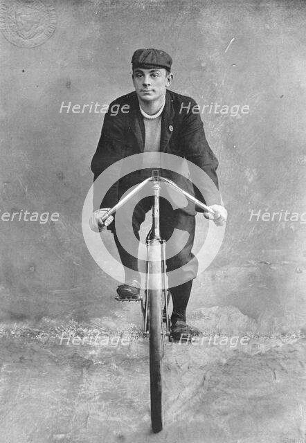 Portrait of the cyclist CC Fontaine, 1896. Creator: RW Thomas.