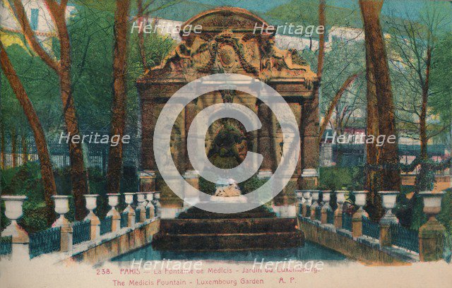 The Medici Fountain - Jardin du (Garden of) Luxembourg, Paris, c1920. Artist: Unknown.
