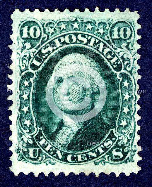 10c Washington F Grill single, 1867. Creator: National Bank Note Company.