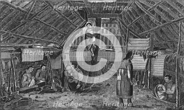 'Inside of a House in Oonalashka', c1776-1779.  Artist: Lodge.