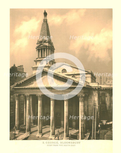 'St George, Bloomsbury, View from the South East', mid-late 19th century.  Creator: Unknown.