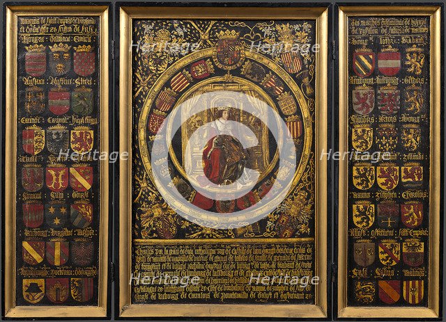 Portrait of Charles V of Spain (1500-1558). Artist: Battel, Jan van, II (1477-1557)