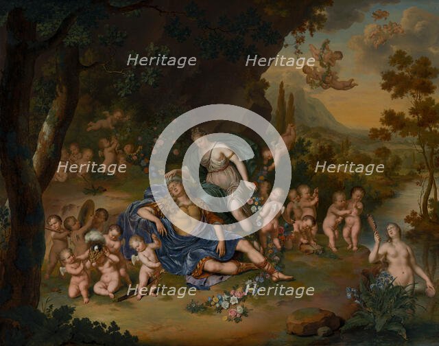 Armida Binding the Sleeping Rinaldo with Flowers, c1680-1740. Creator: Willem van Mieris.