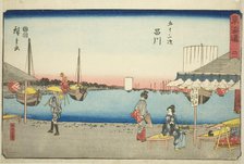 Shinagawa: Teahouses at Samegafuchi (Shinagawa, Samegafuchi no chaya)—No. 2, from th..., c. 1847/52. Creator: Ando Hiroshige.