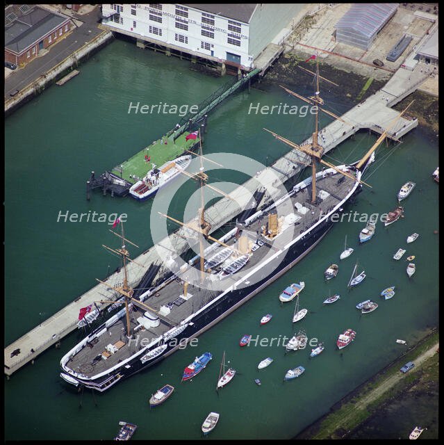 HMS Warrior, Portsmouth  Historic Dockyard, Portsmouth,  1995. Creator: Aerofilms.