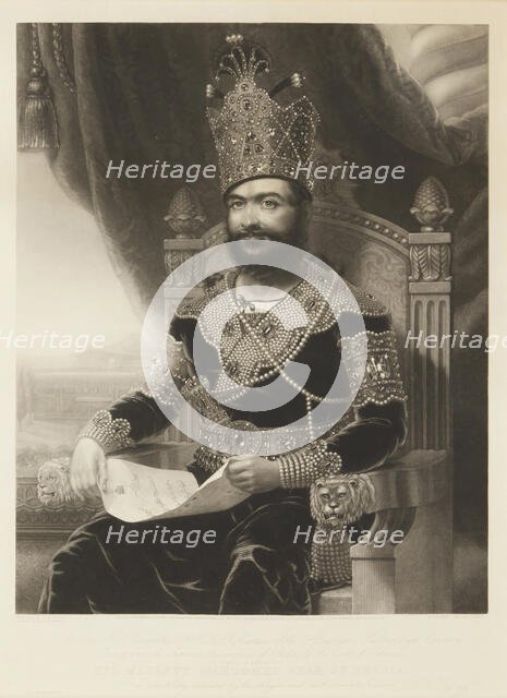 Portrait of Mohammad Shah Qajar (1810-1848). Creator: Coombs, Joseph Epenetus (active 1830s-1840s).