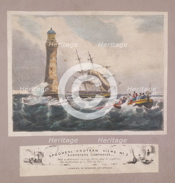 Eddystone Lighthouse, Plymouth, Devon, c1837. Artist: Anon
