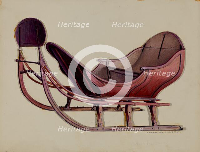 One Horse Sleigh, c. 1936. Creator: Aaron Fastovsky.
