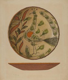 Pennsylvania German Plate, c. 1940. Creator: Aaron Fastovsky.