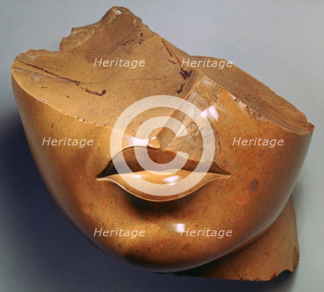 Fragmentary Head of a Queen, reign of Akhenaten, Egyptian, 18th Dynasty. Artist: Unknown