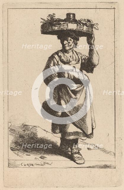 Woman Carrying a Basket. Creator: Cornelis Bega.