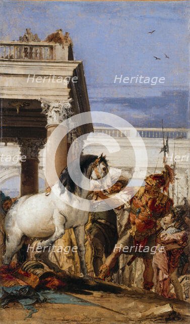 Alexander and Bucephalus, between 1757 and 1760. Creator: Giovanni Battista Tiepolo.