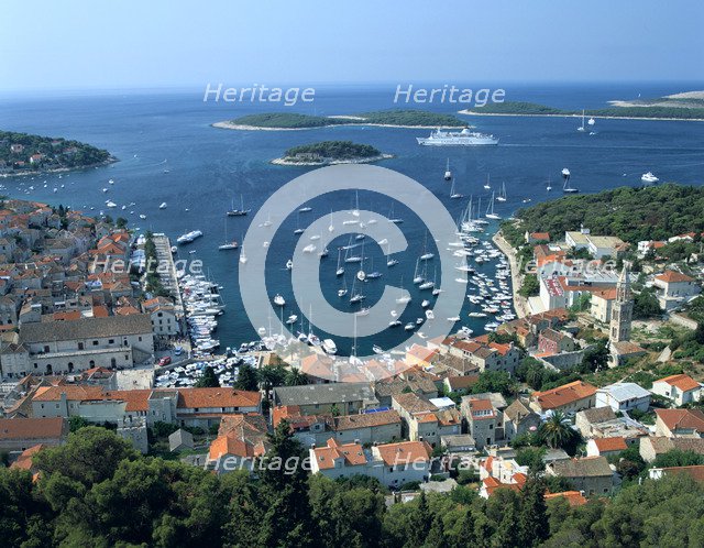 Hvar town and harbour, Croatia.