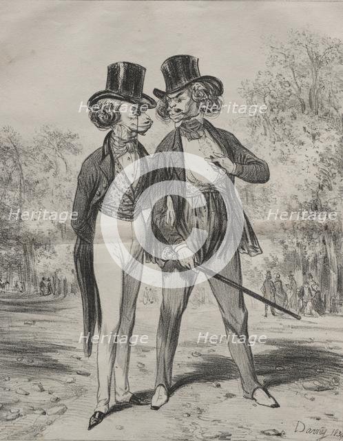 Modes incroyables. Lions dautomne, 1839. Creator: Darny (French).