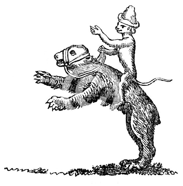 Bear and Monkey, 13th century, (1833). Artist: Unknown