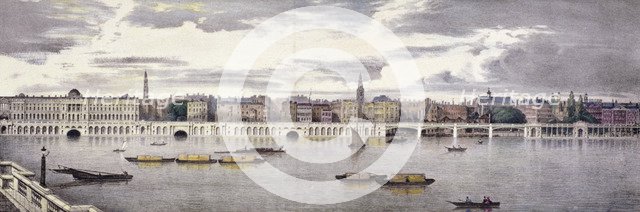 Proposed view of the River Thames, London, 1825. Artist: Thomas Mann Baynes