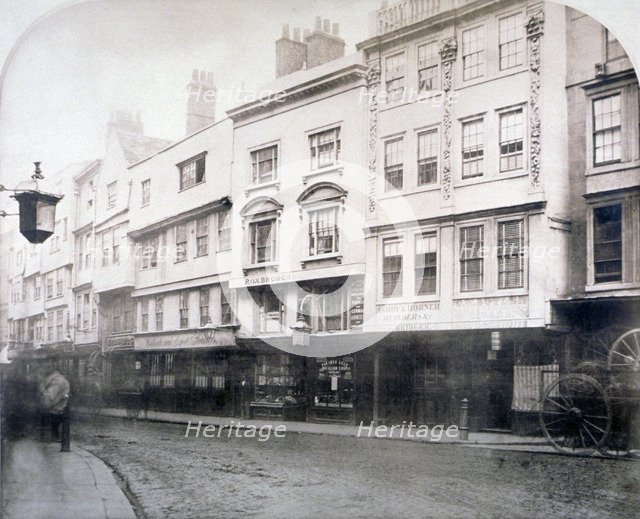 South side of Aldgate (street), showing nos 6-9, City of London, 1872. Artist: Anon