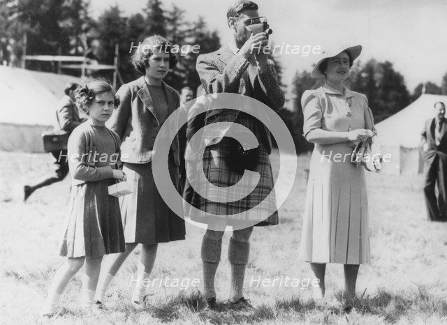The Royal family visiting a a vacation camp of boys, 1938. Artist: Unknown