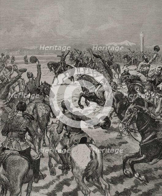 Russo-Turkish War (1877-1878): Treaty of San Stefano, 1878. Grand Duke Nicholas..., March 3, 1878. Creator: Daniel Urrabieta Vierge.