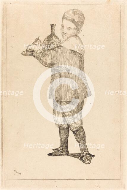 Child Holding a Tray (L'Enfant Portant un Plateau), 1862. Creator: Edouard Manet.