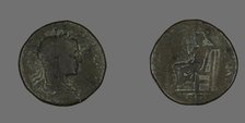 Sestertius (Coin) Portraying Emperor Severus Alexander, 223. Creator: Unknown.