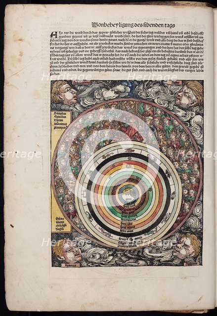 Cosmos (from the Schedel's Chronicle of the World), 1493. Artist: Anonymous  
