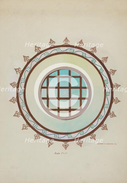 Window in Choir Loft Looking South San Luis Rey Mission, 1936. Creator: Howard H. Sherman.