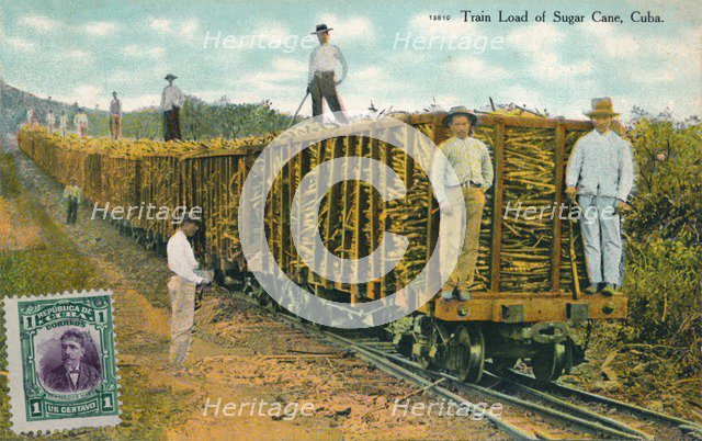 'Train Load of Sugar Cane, Cuba', 1911. Artist: Unknown.