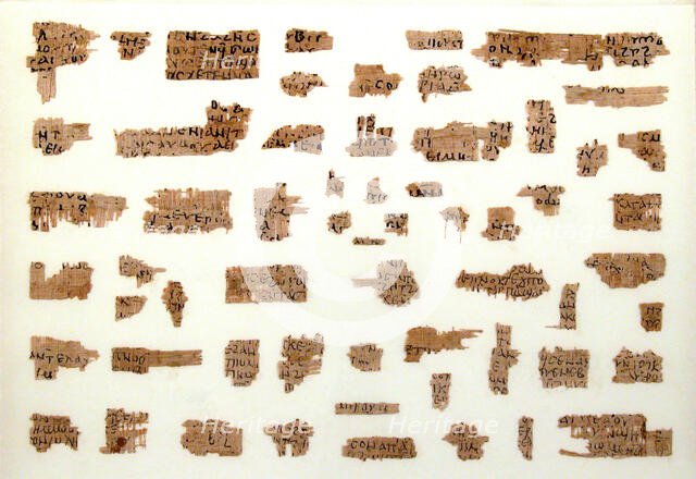 Papyrus Fragments of a Letter from Joseph to Epiphanius, Coptic, 580-640. Creator: Unknown.