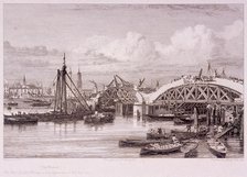 London Bridge (new), London, 1827. Artist: Edward William Cooke