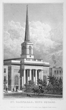 Church of St Barnabas, King Square, Bunhill Fields, Finsbury, London, 1828. Artist: John Cleghorn