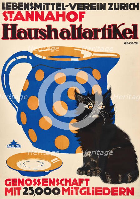 Food Association Zurich St. Annahof Household goods, 1914. Creator: Oesch, Albert Sebastian (1893-1920).