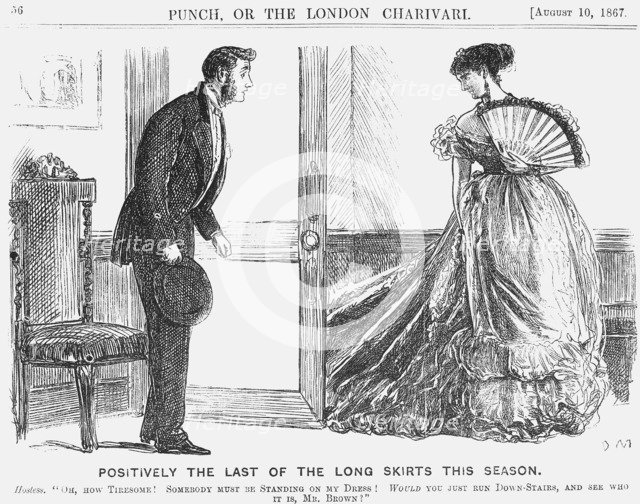 'Positively the Last of the Long Skirts this Season', 1867. Artist: George du Maurier