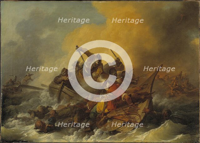 Battle at Sea between Soldiers and Oriental Pirates, 1767. Creator: Philip James de Loutherbourg.