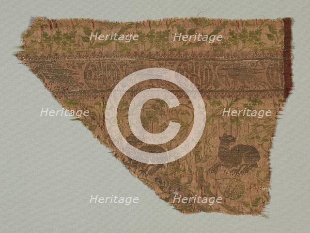 Silk Fragment, 1350-1399. Creator: Unknown.