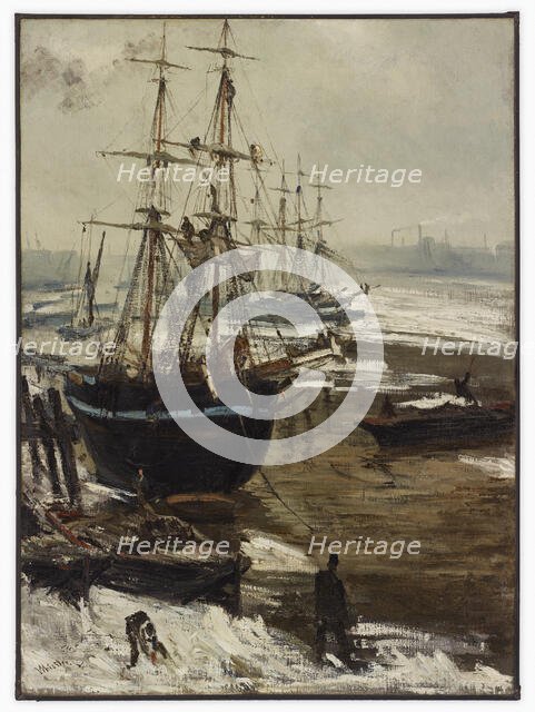 The Thames in Ice, 1860. Creator: James Abbott McNeill Whistler.
