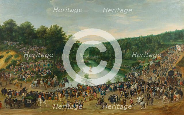 The Archduke Albert and the Archduchess Isabella Visiting a Garden Party at Vivier d'Oye..., c1616. Creator: Alsloot; Denijs van ().