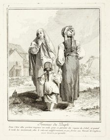 Women of the People, plate six from Divers Habillements des Peuples du Nord, 1765. Creator: Jean Baptiste Le Prince.