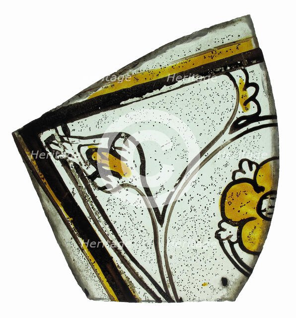 Glass Fragment, European, ca.1400. Creator: Unknown.