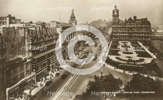 'Princes Street Looking East, Edinburgh', c1920s. Creator: Unknown.