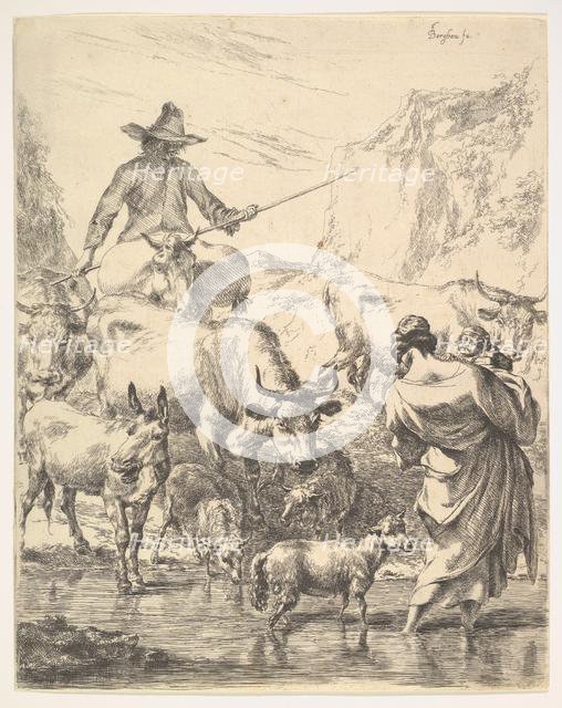 Le Troupeau Traversant Le Ruisseau. Creator: Nicolaes Berchem.