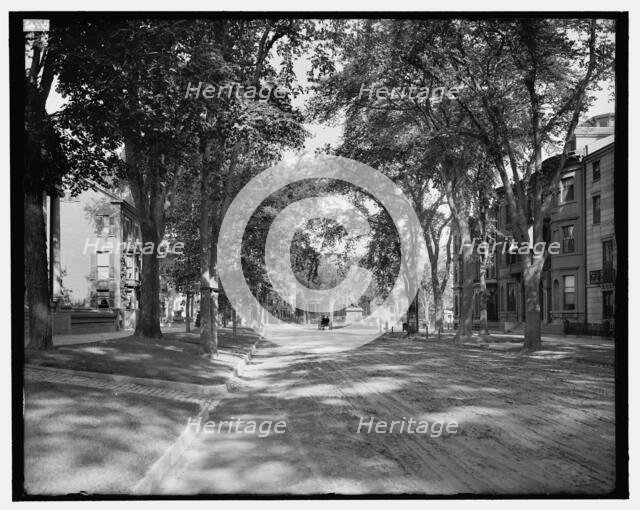 State Street, looking toward Longfellow monument, Portland, Me., between 1900 and 1915. Creator: Unknown.