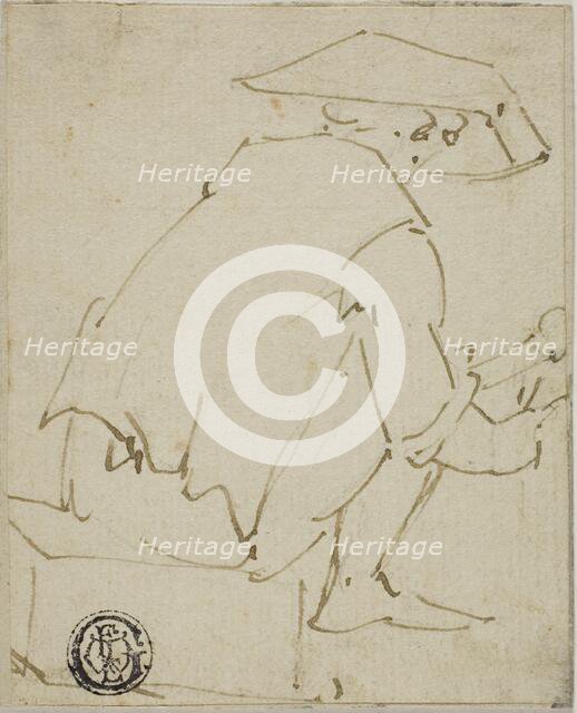 Seated Man Seen from the Back, 17th century. Creator: Unknown.