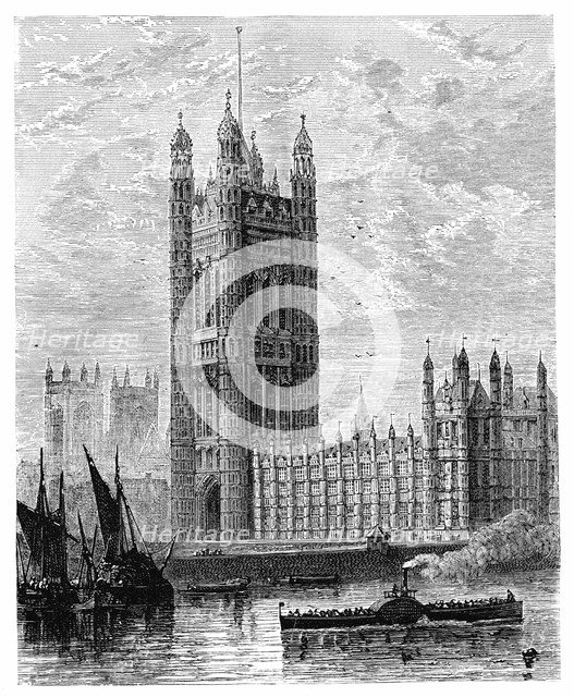 The Victoria Tower and the Houses of Parliament, London, 1900. Artist: Unknown