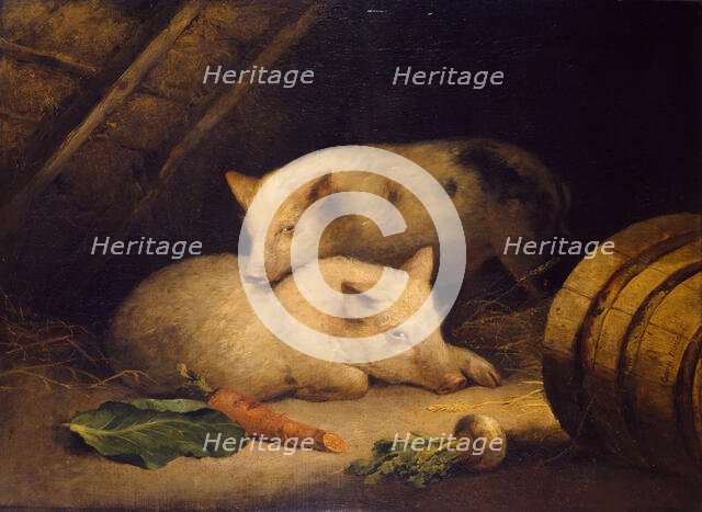 Pigs, late 18th century. Creator: George Morland.